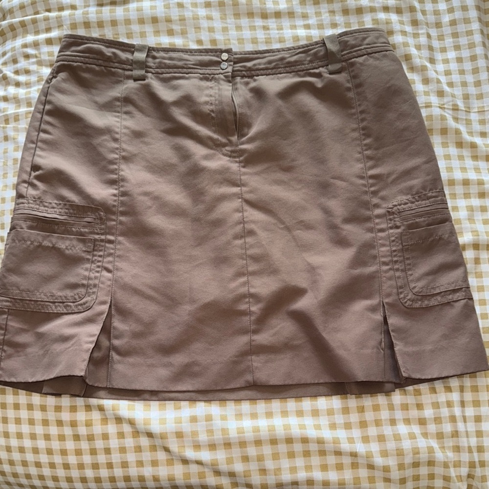 Izod Brown athletic gold tennis Mini Skort